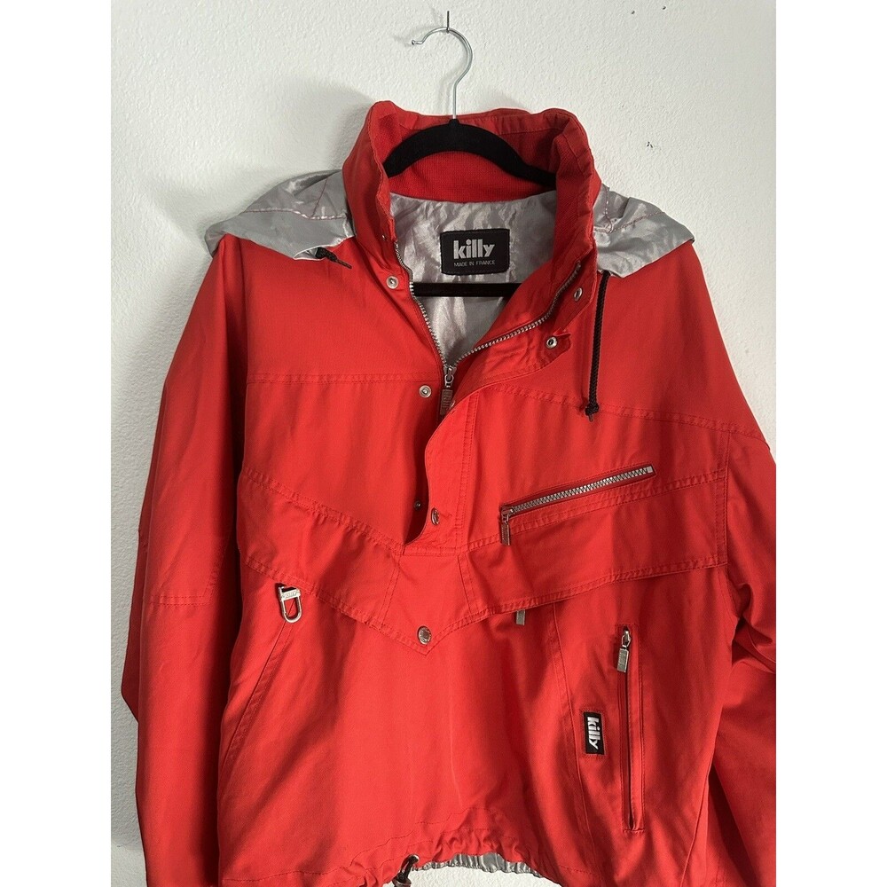 Killy Winter Ski Light Hooded Jacket in Red Medium Made In France